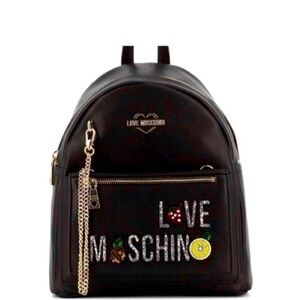 Love Moschino Black Backpack with Accents